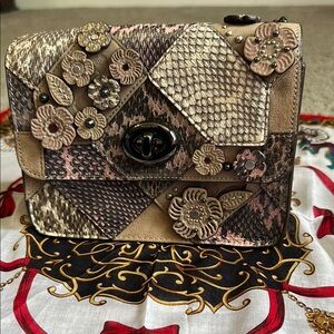 Coach Bowery Crossbody With Patchwork Snakeskin